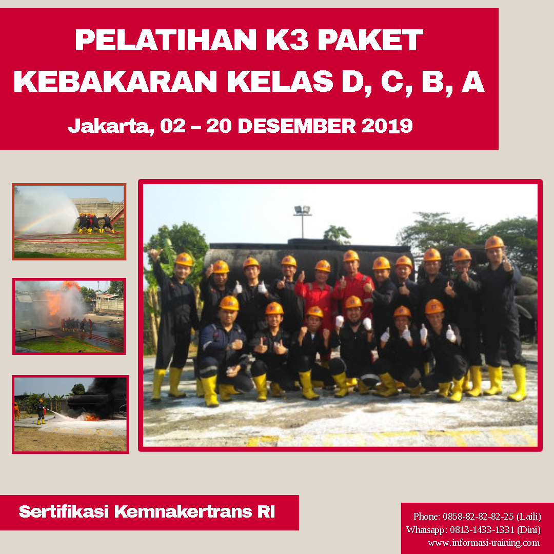 K3 KEBAKARAN TINGKAT D, C, B & A – Sertifikasi Kemnakertrans (AVAILABLE ...